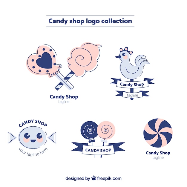 Candy shop logos collection for companies