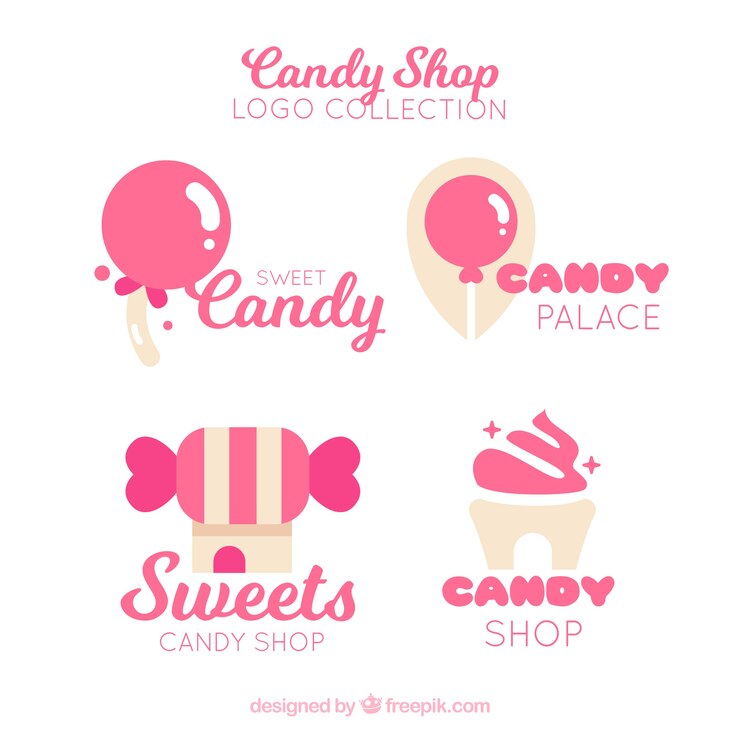 Free Vector candy shop logos collection for companies