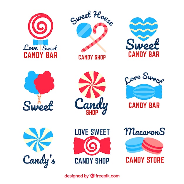 Коллекция логотипов для конфетных магазинов для компаний