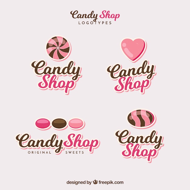 Candy shop logos collection for companies