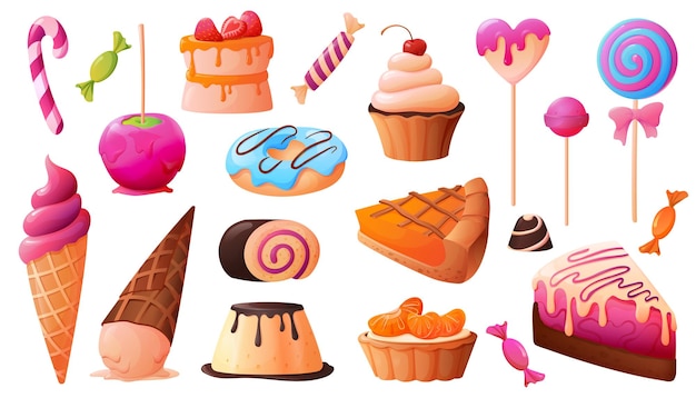 Cute Candy Stickers Stock Illustration - Download Image Now - Backgrounds,  Cake, Candy - iStock