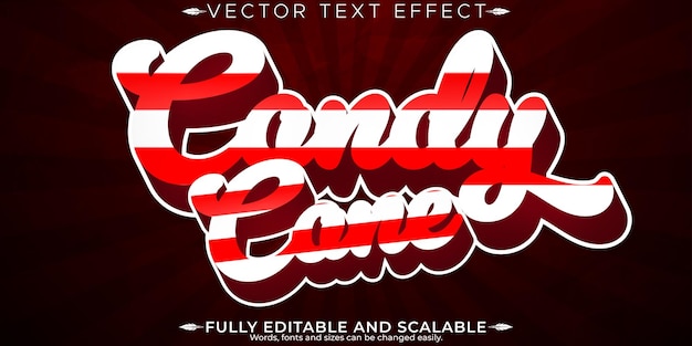 Free vector candy text effect editable sugar and sweet text style