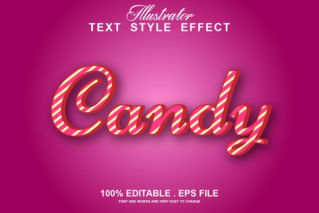 Candy text effect editable