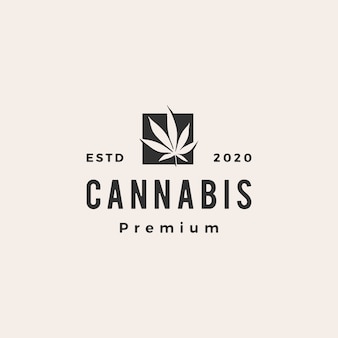 Cannabis hipster vintage logo  icon illustration