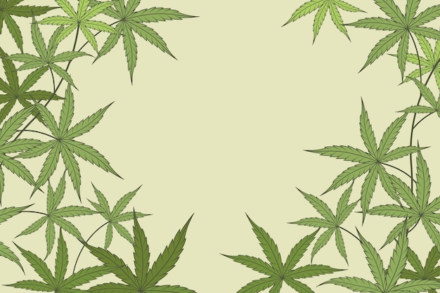 Vettore gratuito la cannabis lascia il disegno di sfondo