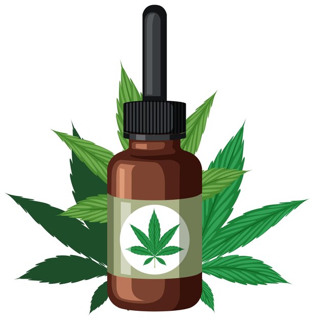 Cannabis oil in a glass bottle