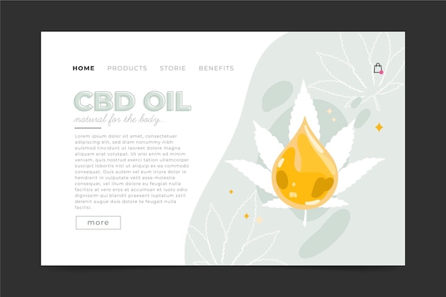 Free vector cannabis oil home page template