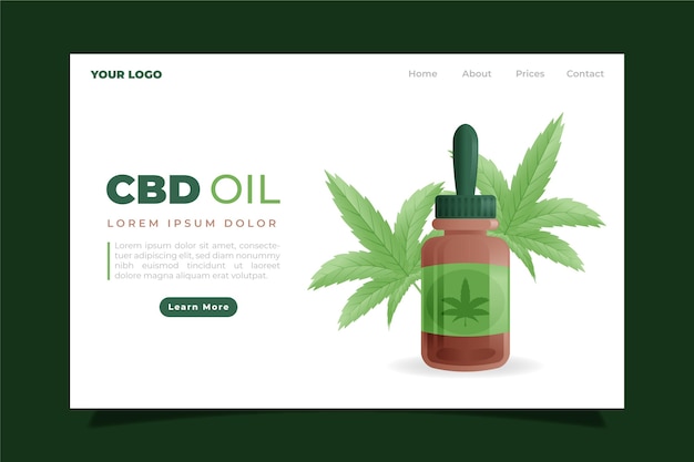 Vettore gratuito pagina di destinazione dell'olio di cannabis