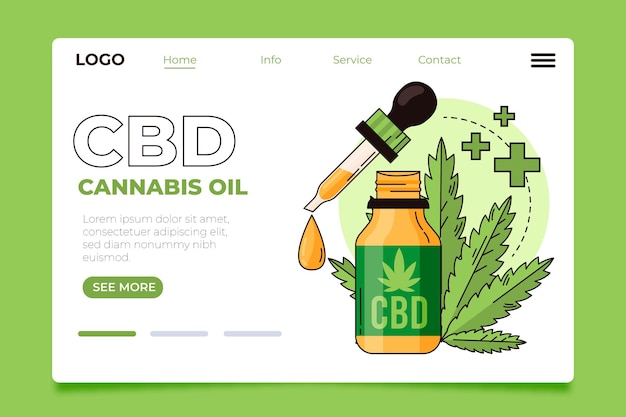 Free vector cannabis oil - landing page