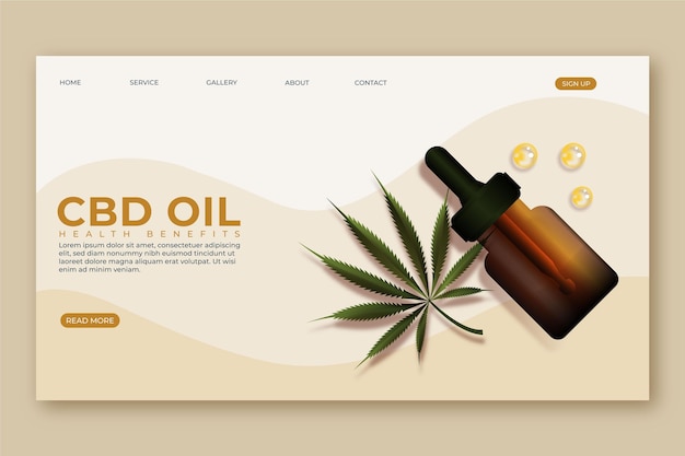 Free vector cannabis oil - landing page