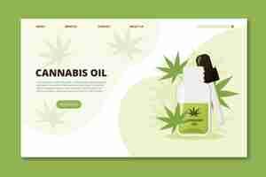 Free vector cannabis oil landing page