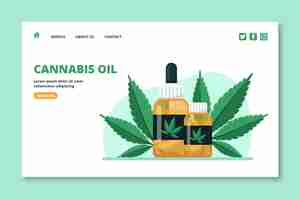 Free vector cannabis oil landing page