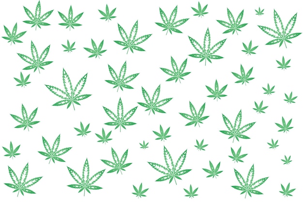Cannabis pattern with marijuana leaves Free Vector