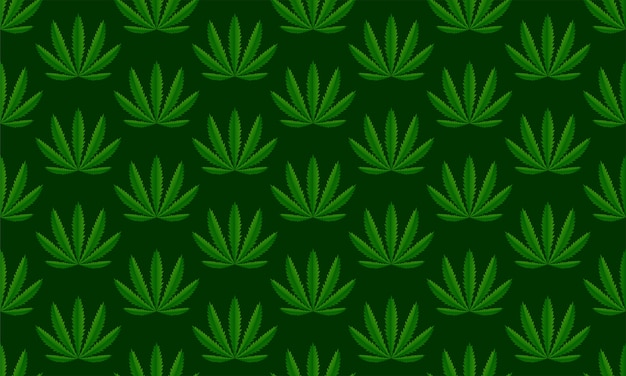 大麻植物の緑の背景 ベクトルイラスト プレミアムベクター