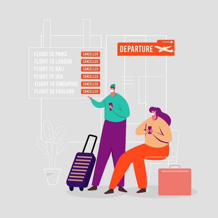 Free Vector cannceled flight  announcement