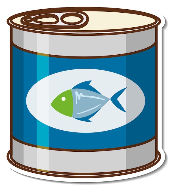 Canned tuna fish cartoon sticker