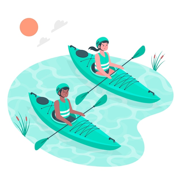 Canoeing concept illustration