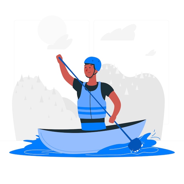 Canoeing concept illustration