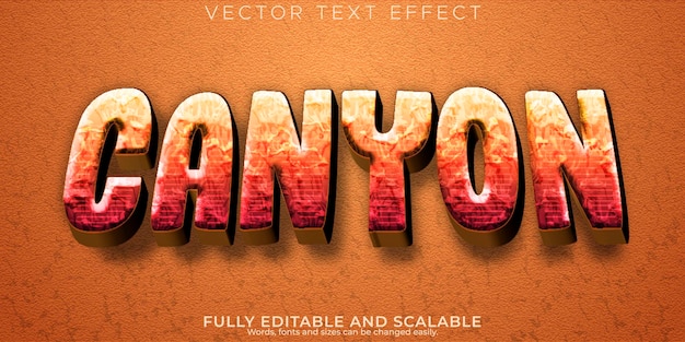 Canyon rock text effect editable mountain and western text style