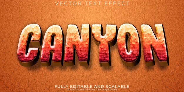 Canyon rock text effect editable mountain and western text style