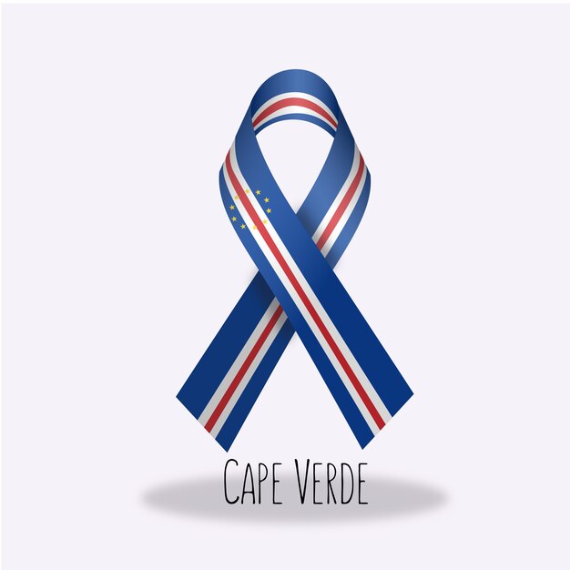 Cape verde flag ribbon design