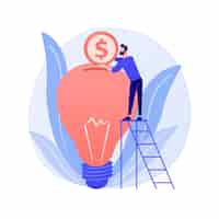 Free vector capital investment, sponsorship. money donation, startup funding, financial support. philanthropy design element. investor putting money in light bulb.