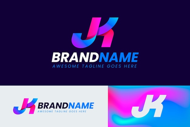 Capital letter jk gradient logo template