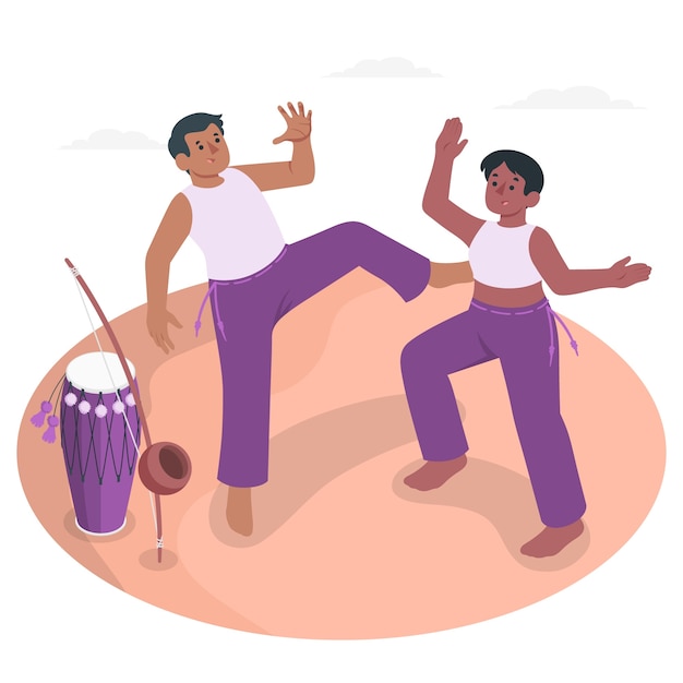 Free vector capoeira concept illustration