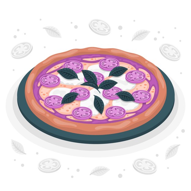 Caprese pizza concept illustration