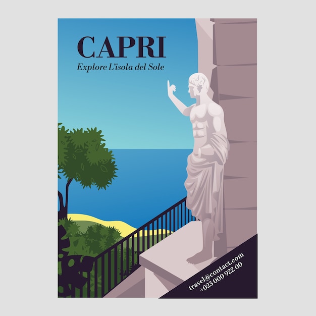 Free vector capri travel destination illustration