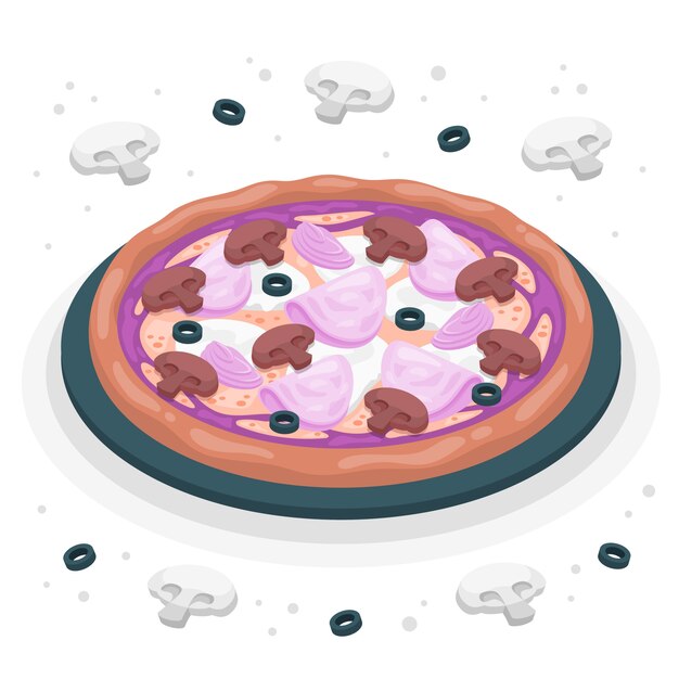 Capricciosa pizza concept illustration