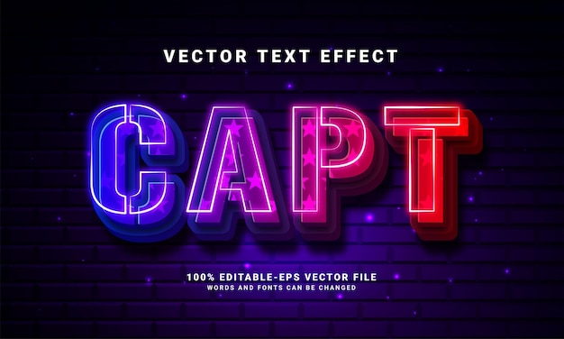 Capt 3d text effect editable text style effect suitable for super hero event needs