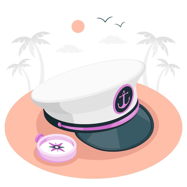 Free vector captain hat concept illustration