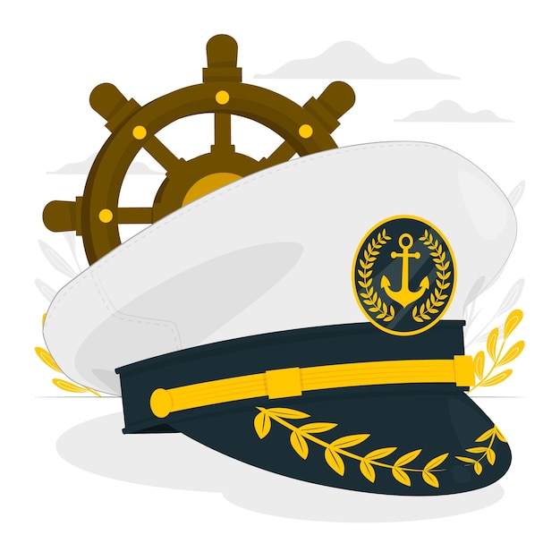 Free vector captain hat concept illustration