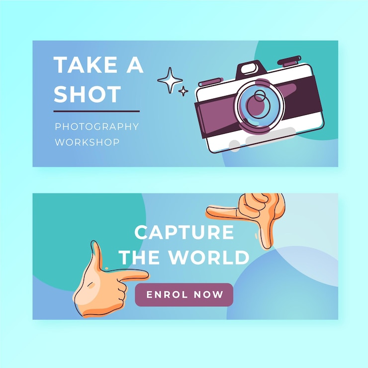 Free Vector capture the moment banners template