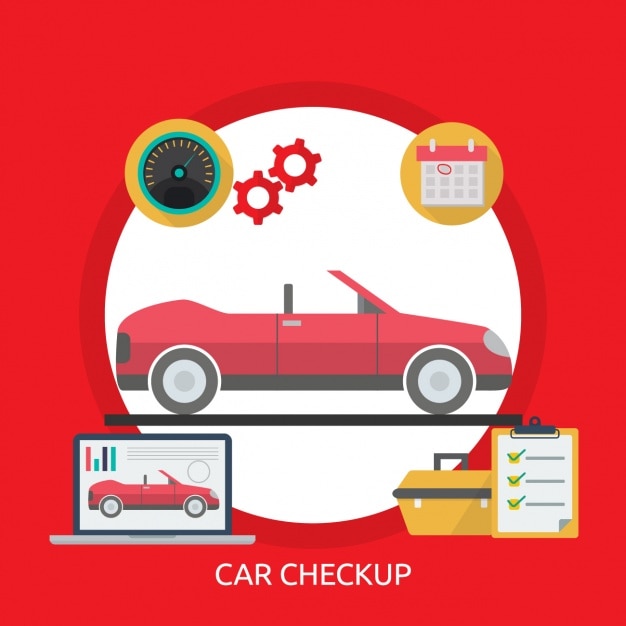 Vettore gratuito car design checkup sfondo