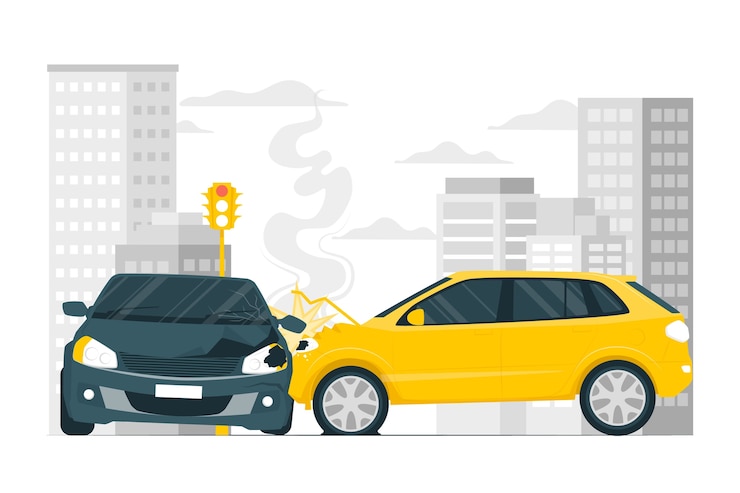 無料Vector 自動車事故の概念図