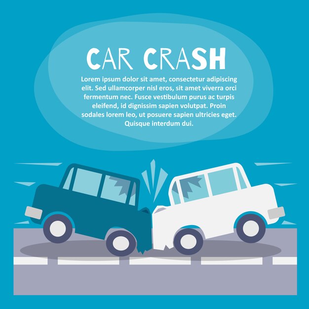 Car crash illustration template