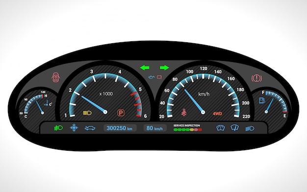 Free vector car dashboard isolated