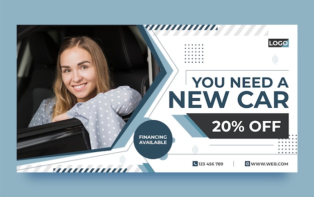 Free vector car dealer business social media promo template