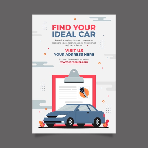 Car dealer business vertical poster template