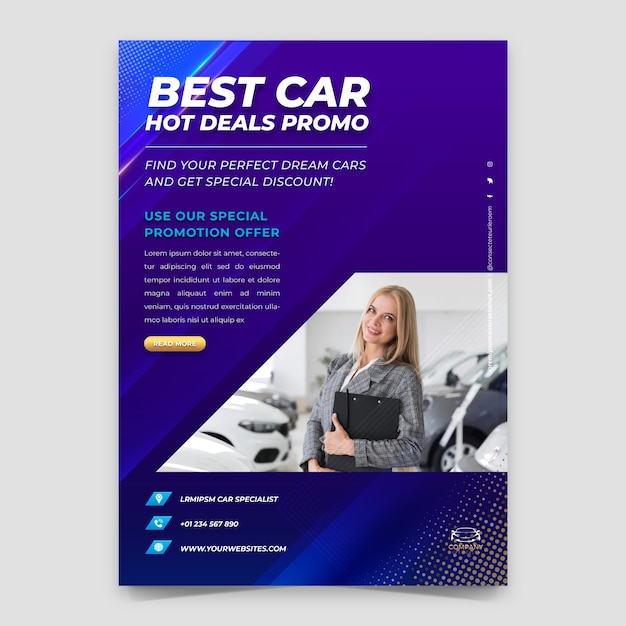 Car dealer business vertical poster template