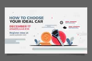 Free vector car dealer business webinar template