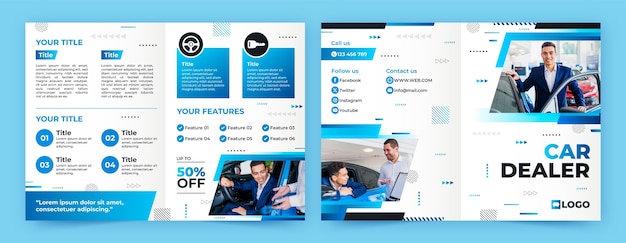 Free vector car dealership brochure template