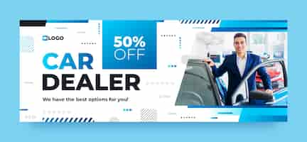 Free vector car dealership  facebook cover template