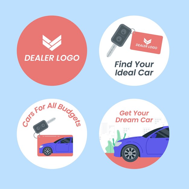 Car dealership  labels  template