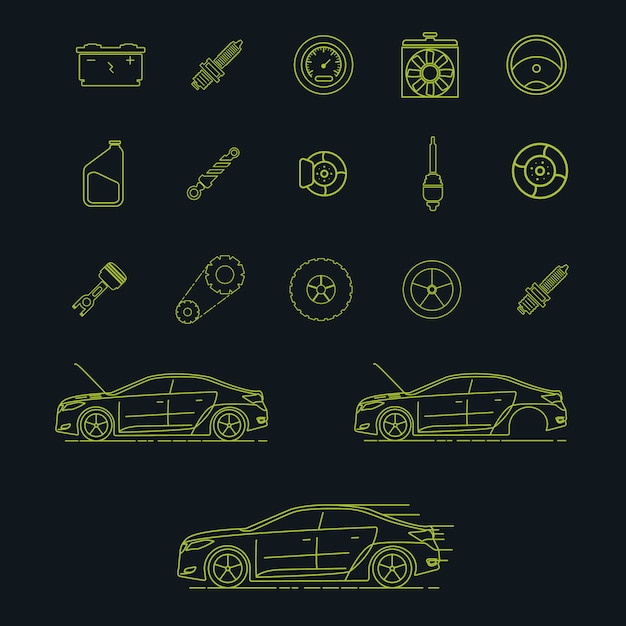 Free vector car elements collection