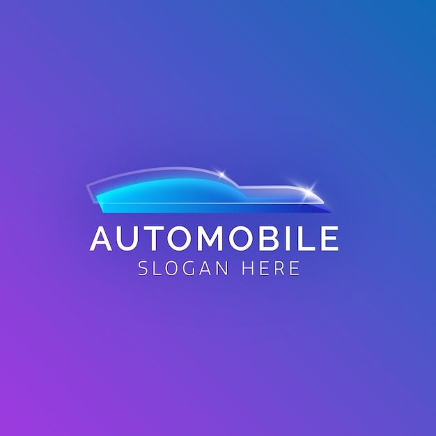 Free vector car gradient glass morphism logo design