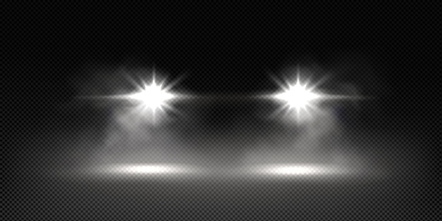 Free vector car headlights automobile light overlay effect