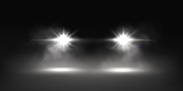 Эффект наложения света автомобильных фар